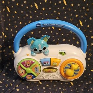 VTech Tune and Learn Boombox 6-36 Months Songs Sounds Phrases Toy,‎ Works!